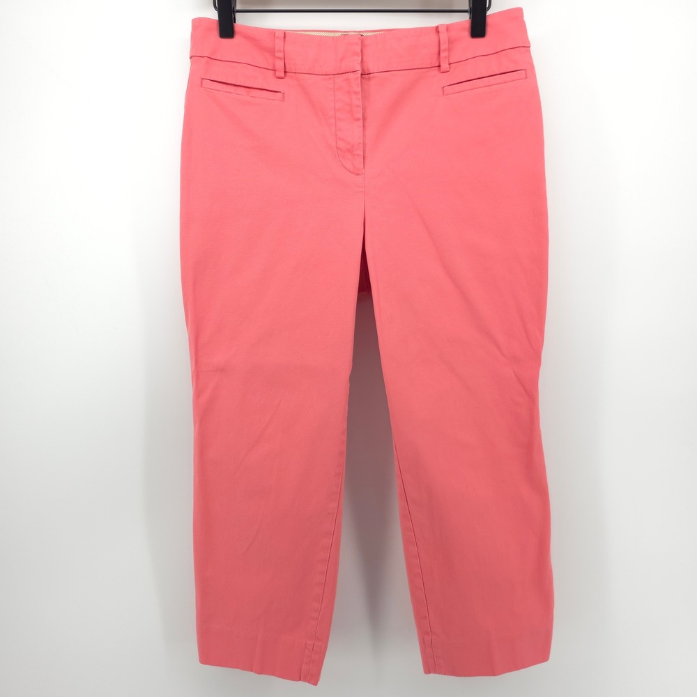 Talbots Womens Pants The Perfect Crop Curvy 6P Coral‎ Pink Preppy Summer